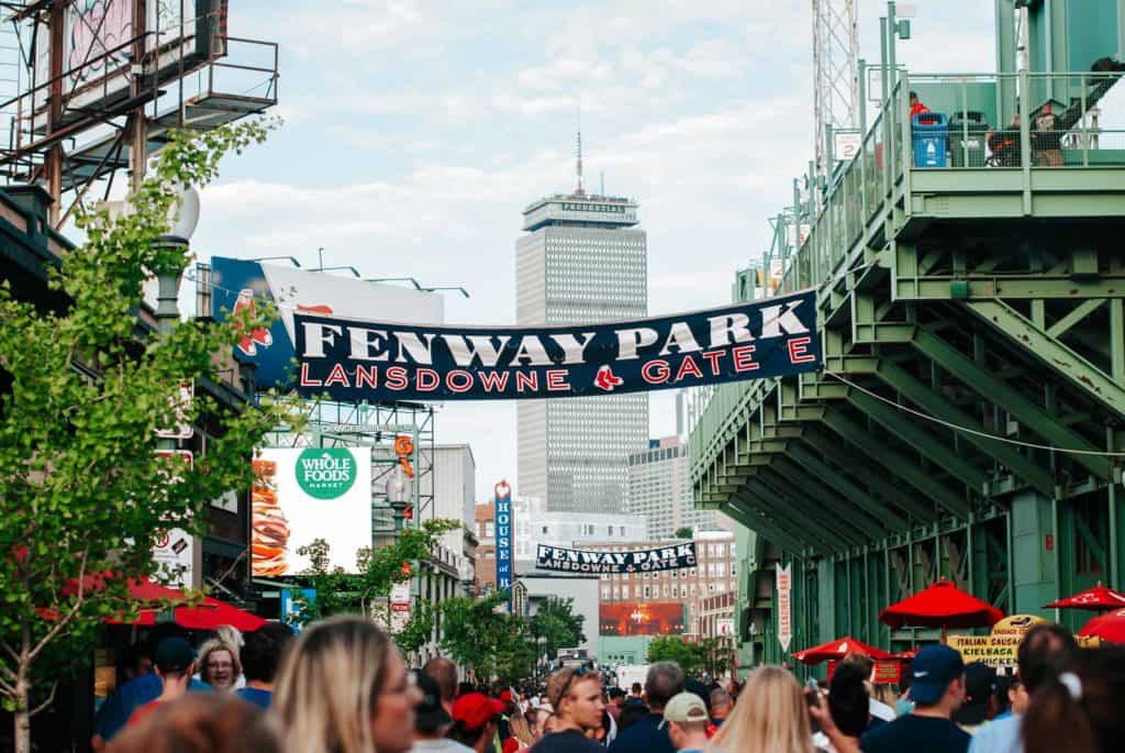 Fenway Park Sign Crowd.